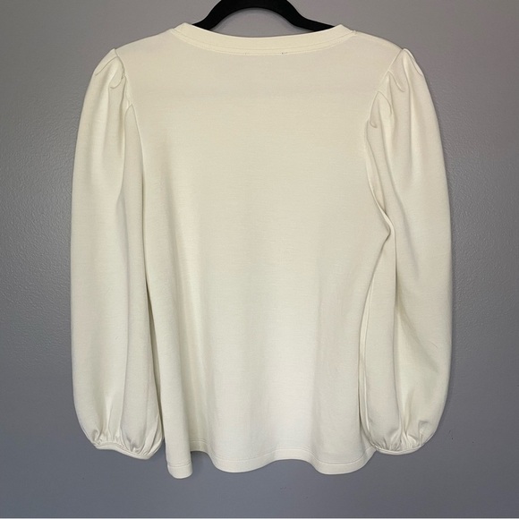 Truth by Republic | Cream puff sleeve top 3/4 sleeve modal blend blouse sz L - Picture 6 of 11